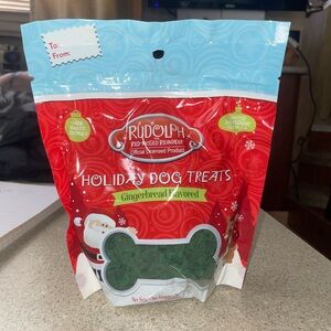 Rudolph Holiday Gingerbread Flavored Dog Treats - Red/Green